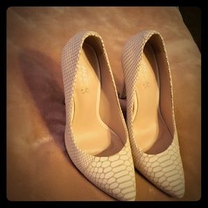 Andrea Beige Faux Leather heels